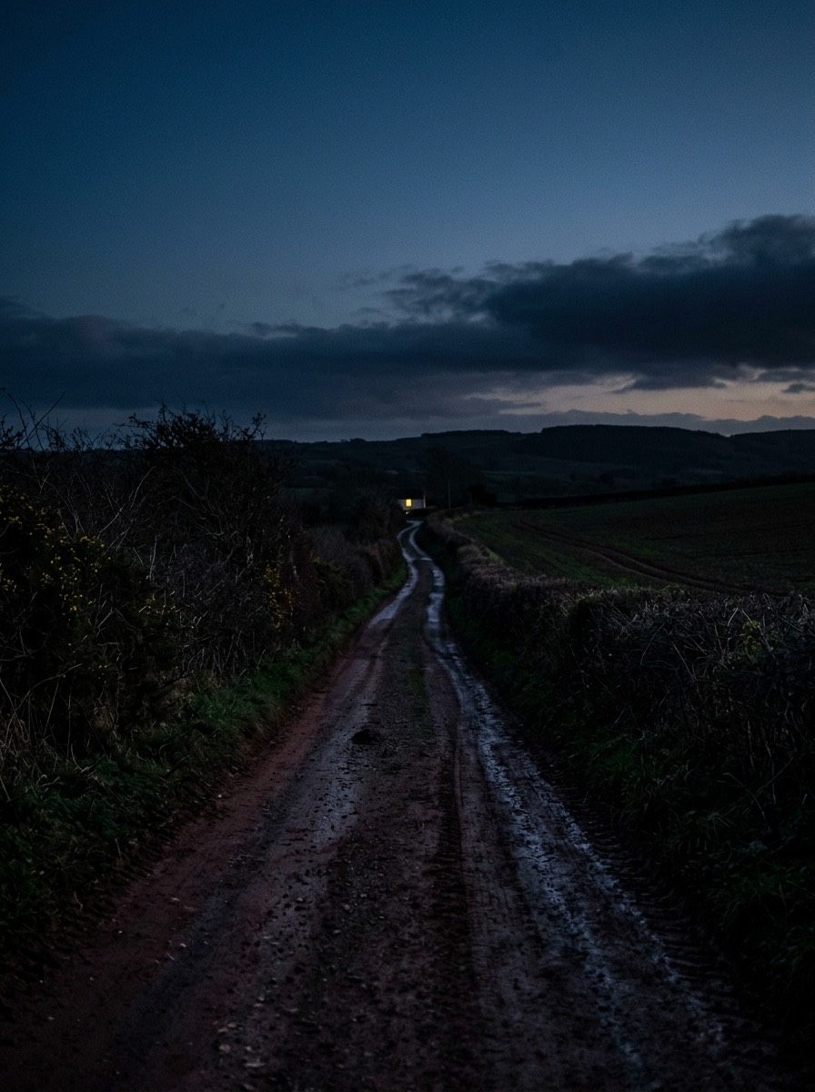 Island road in last light